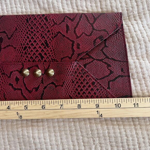 Coco & Tres Clutch Womens Envelope Wallet Faux Snakeskin Pattern Purse Bag - Picture 6 of 7